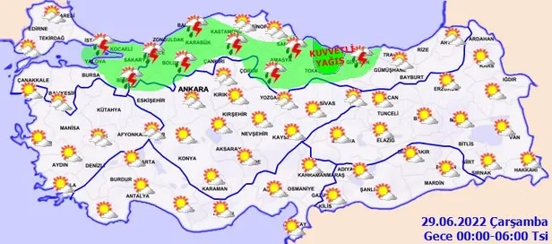 HAVA DURUMU | Meteorolojiden kuvvetli yağış uyarısı! Kastamonu, Samsun, Zonguldak, Karabük, Ordu, Sinop, Bartın, Düzce...-14