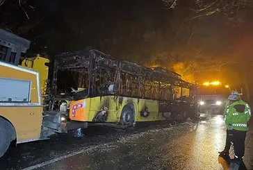 Sarıyer’de panik anları! İETT otobüsü alev topuna döndü