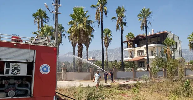 Son dakika: Villa bahçesindeki yangında alevler arasında kalan köpeği vatandaşlar kurtardı