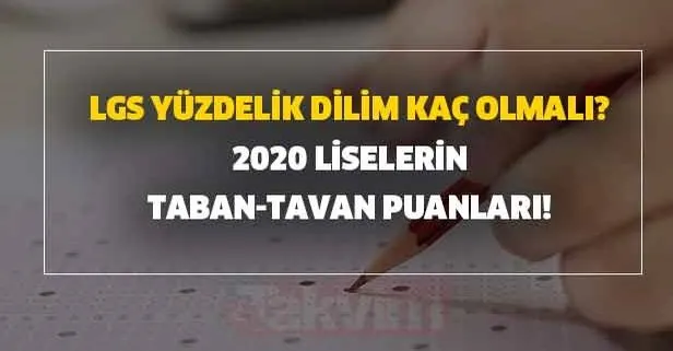 2020 Liselerin Taban Tavan Puanlari Meb Sinavsiz Yerel Yerlestirme Nasil Yapilacak Lgs Yuzdelik Dilim Kac Olmali Takvim