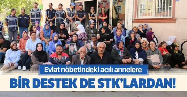 Evlat nöbetindeki acılı annelere bir destek de STK'lardan!