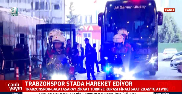 Trabzonspor ve Galatasaray ZTK finali için Gaziantep Büyükşehir Belediye Stadyumu'na hareket etti