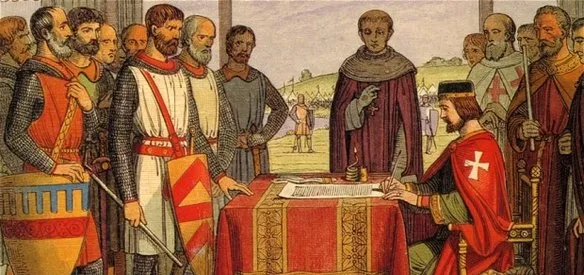 İNGİLİZ KRALI JOHN MAGNA KARTA SÖZLEŞMESİNİ MÜHÜRLEDİ