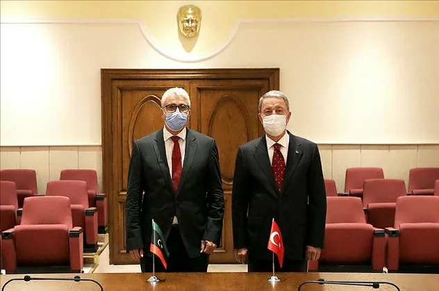 Son dakika: Milli Savunma Bakanı Hulusi Akar, Libya İçişleri Bakanı Başağa ile görüştü