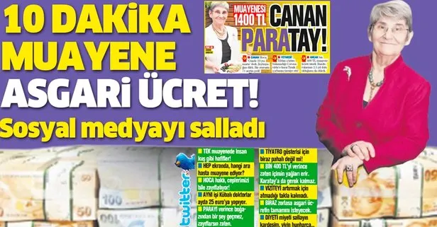 TAKVİM, Canan Karatay’ın 1400 liralık muayene ücretini yazdı, sosyal medya çıldırdı!