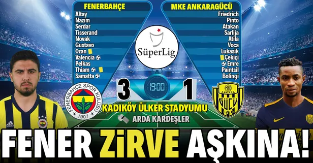 Fenerbahçe evinde 3 puanı 3 golle aldı! (Fenerbahçe 3-1 Ankaragücü MAÇ ÖZETİ)