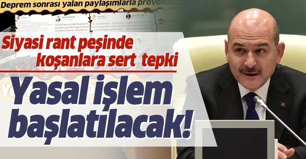 Bakan Soylu'dan siyasi rant çıkaranlara sert tepki: İnsanlık dışı bir yaklaşımdır, yasal işlem başlatılacak