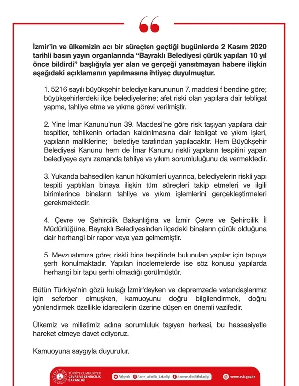 İzmir’deki yıkıcı deprem sonrası Bayraklı’da yıkılan binalarla ilgili CHP’li yöneticiler birbirleriyle çelişti