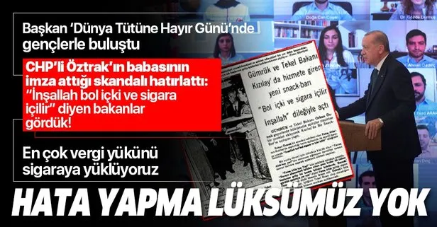 Son dakika: Başkan Erdoğan ’Dünya Tütüne Hayır Günü’nde gençlerle buluştu