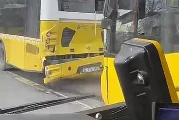 Unkapa’nında 3 İETT otobüsü kazaya yaptı