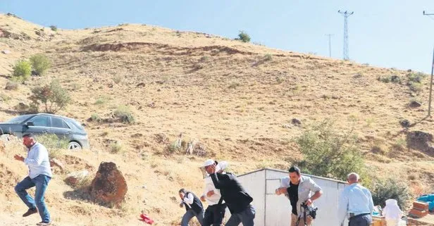 Arıcılar, dua sırasında saldıran arıların kovanının üzerine çiçek bıraktı