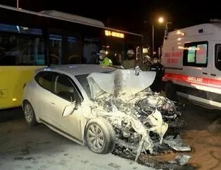 Kadıköy’de feci kaza! Önce vurdu sonra yandı