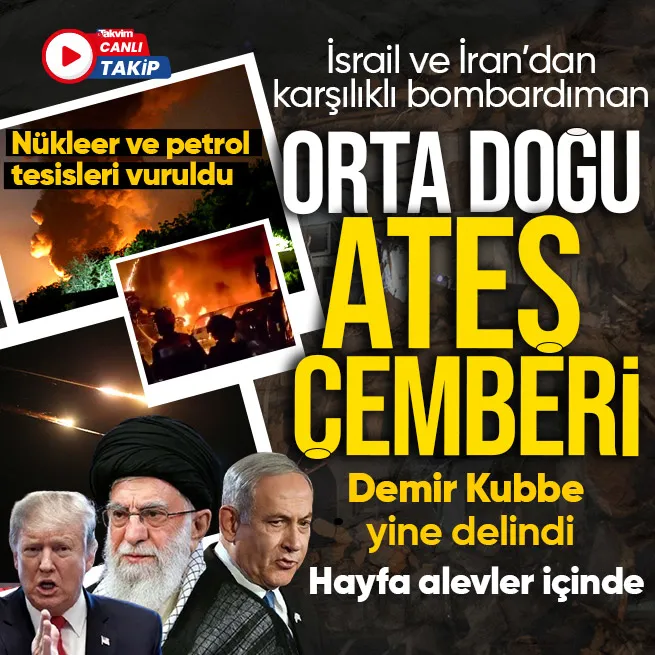 İsrail ve İrandan karşılıklı bombardıman! Demir Kubbe yine delindi | Hayfa alevler içinde