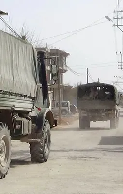 El Bab'a askeri araç ve iş makinesi sevkiyatı