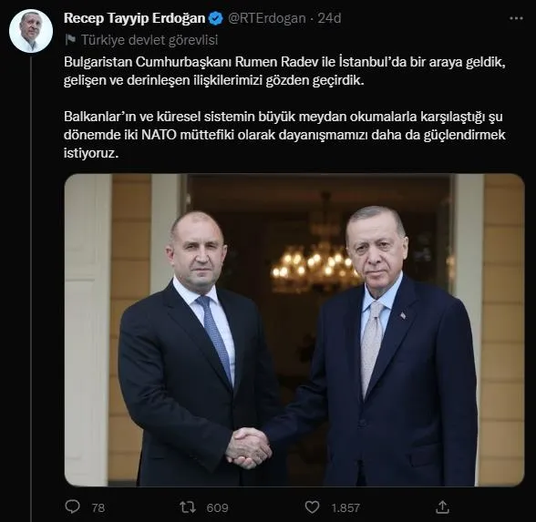 Başkan Erdoğan Bulgaristan Cumhurbaşkanı Rumen Radev'i Vahdettin Köşkü'nde kabul etti-10