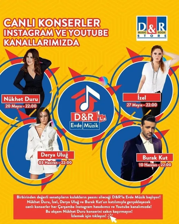 D&R'la Evde Müzik başlıyor! Nükhet Duru ve birçok ünlü şarkıcı ile müzik ziyafetine hazır mısınız?-2