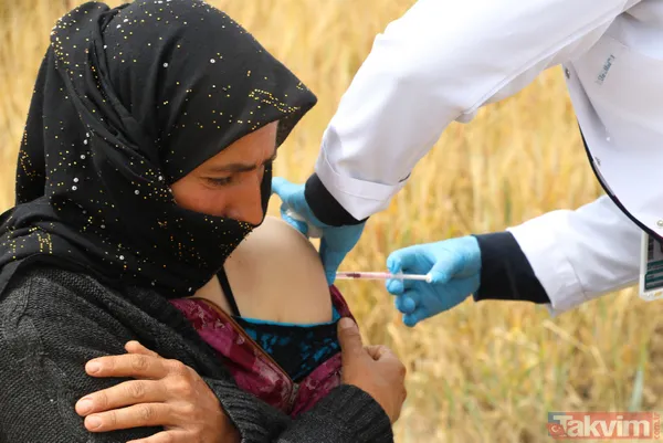 SON DAKİKA: Ankara Polatlı'da çiftçilerin Kovid-19 (koronavirüs) aşısı tarlada yapıldı - 7