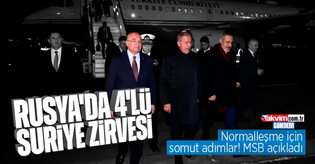 Son dakika: Dörtlü Suriye zirvesi! Milli Savunma Bakanı Hulusi Akar ve MİT Başkanı Hakan Fidan Moskova'da