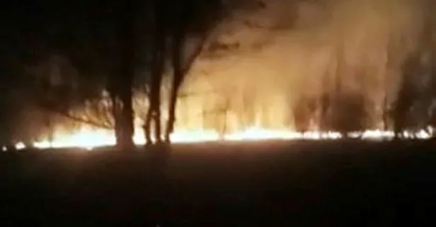 Soruşturma kapsamında kazı yapılırken Adil Öksüz'ün çanta gömdüğü iddia edilen bölgede orman yangını çıktı