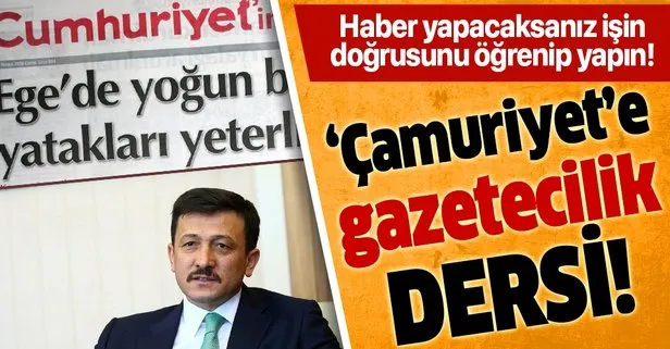 AK Parti İzmir Milletvekili Hamza Dağ, Cumhuriyet Gazetesi’nin yoğun bakım yatakları yetersiz haberini yalanladı