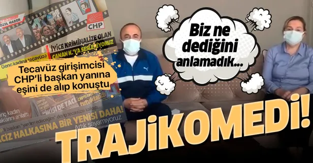 Genç kadına tecavüz etmeye çalışan CHP Sultangazi İlçe Başkanı Murat Poyraz yanına eşini de alarak açıklama yaptı!