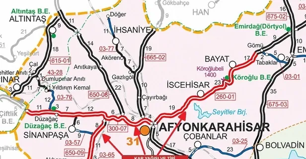 Afyon-Uşak ve Ankara yollarında kar engeli! Trafik kısıtlaması başladı| Ekipler yolları tırlara kapattı