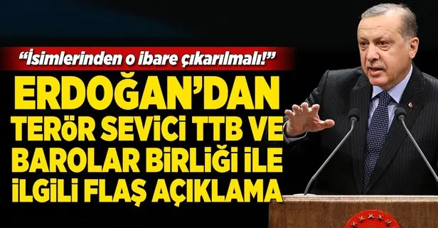 Erdoğandan TTB ve Barolar Birliği hakkında flaş açıklama