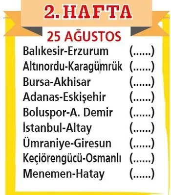 Super Lig In Ardindan 1 Lig De De Fikstur Cekimi Yapildi Takvim