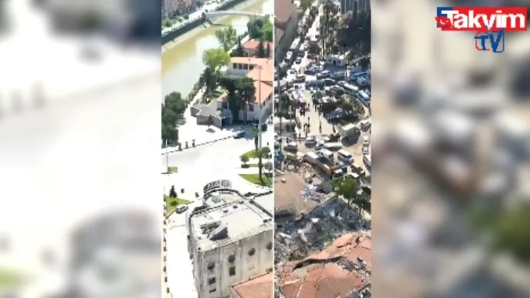 Hatay'ın deprem öncesi ve sonrası görüntüleri ortaya çıktı! Görüntüler yürekleri burktu
