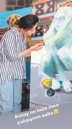 Nurgül Yeşilçay ilk kişisel sergisi için çalışmaya başladı