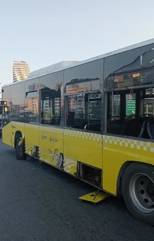 TEM'de facianın eşiğinden dönüldü: Meyve yüklü kamyon arızalanan İETT otobüsüne çarptı!