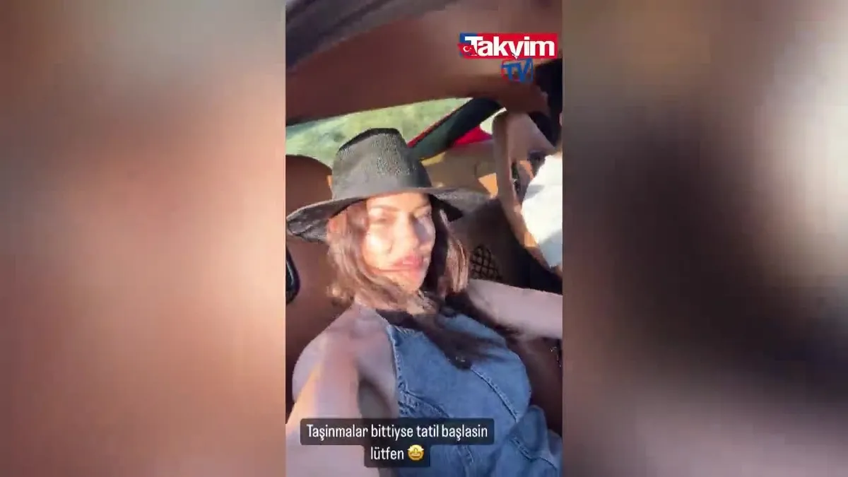 Fahriye Evcen'den arabadan paylaştı: O zaman tatil başlasın