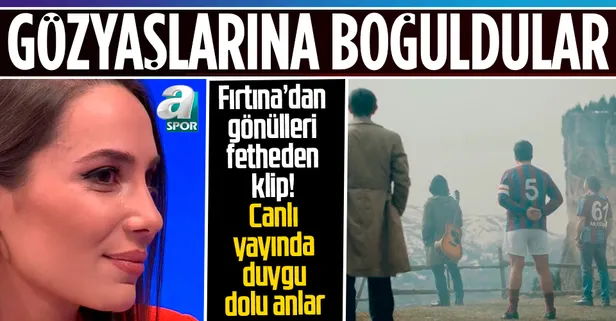 A Spor canlı yayınında duygusal anlar: Trabzonspor'un videosunu izleyen Melike Çelik ve Serdar Sarıdağ gözyaşlarına hakim olamadı!