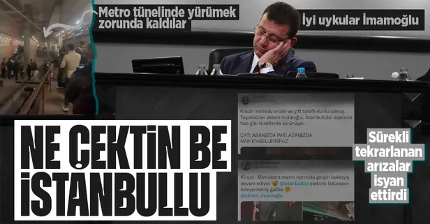 Kirazlı metrosunda arıza nedeniyle seferler durduruldu! Vatandaşlar metro tünelinde yürümek zorunda kaldı