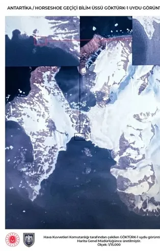 Uzaydan çekildi! İşte Antarktika'daki Türk Bilim Üssü