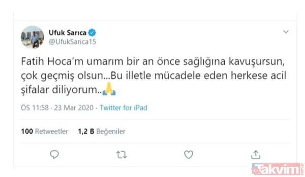 Corona virüse yakalanan Fatih Terim'e destek mesajları: Nefesim daralıyor - 42