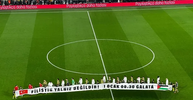 Fenerbahçe - Beşiktaş derbisinde Filistin için 1 Ocak mesajı