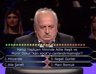 Kim Milyoner Olmak İster’e damga vuran Yeşilçam sorusu! Adile Naşit ve Münir Özkul...