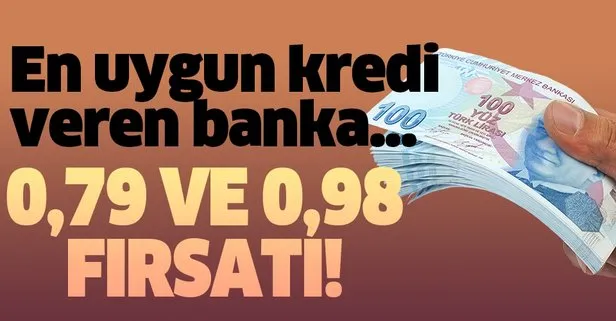 En uygun kredi veren banka... 0,79 ve 0,98 indirim fırsatı!