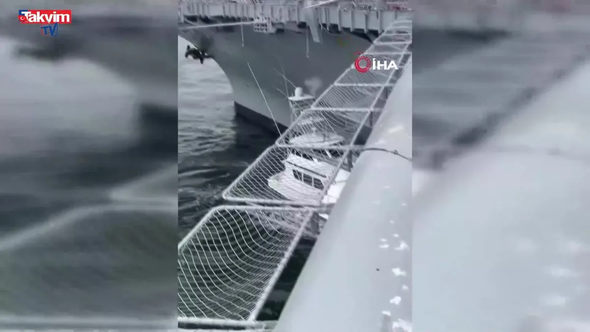 ABD’de motoryat müze olarak kullanılan USS Midway uçak gemisine çarptı