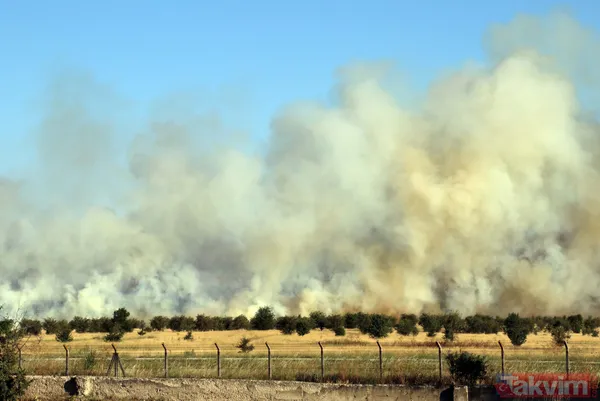 Uşak Havalimanı içerisindeki otluk alanda yangın: Olay yerinden görüntüler - 6