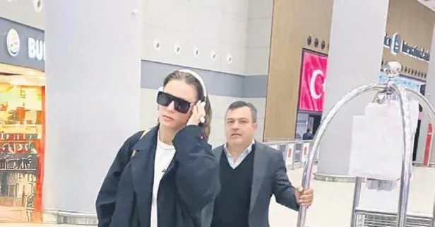 Serenay Sarıkaya havalimanında objektiflere yansıdı!
