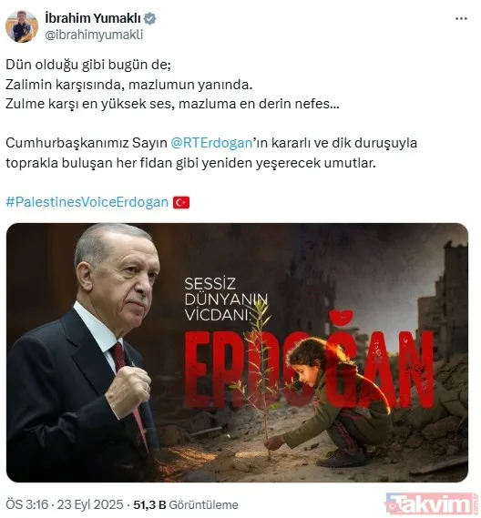 Dünyanın kilitlendiği konuşma öncesi sosyal medya yıkıldı: Filistin’in sesi Erdoğan | PalestinesVoiceErdogan - 17