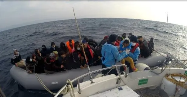 Yunan Sahil Güvenliği’nin ölüme terk ettiği 54 kaçak göçmeni Türk Sahil Güvenliği kurtardı