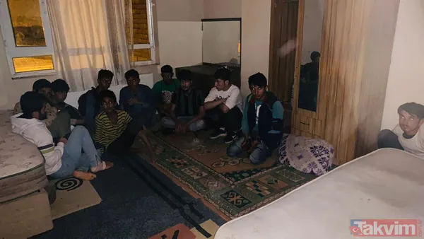 Van'da iki apartman dairesinden 115 kaçak Afgan göçmen çıktı - 11