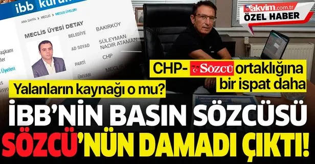 Sözcü’nün genel yayın yönetmeni Metin Yılmaz’ın damadı CHP’li İBB’nin basın sözcüsü Nadir Ataman çıktı!