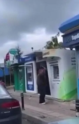 Beykoz'da ATM'lere zarar veren şüpheli yakalanarak hastaneye sevk edildi