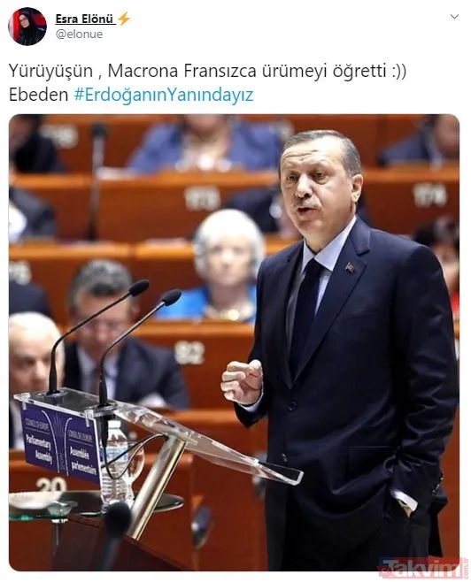 Macron’un Başkan Erdoğan’ı hedef alan küstah sözlerine Türk Milleti sosyal medyadan yanıt verdi: #ErdoğanınYanındayız - 6