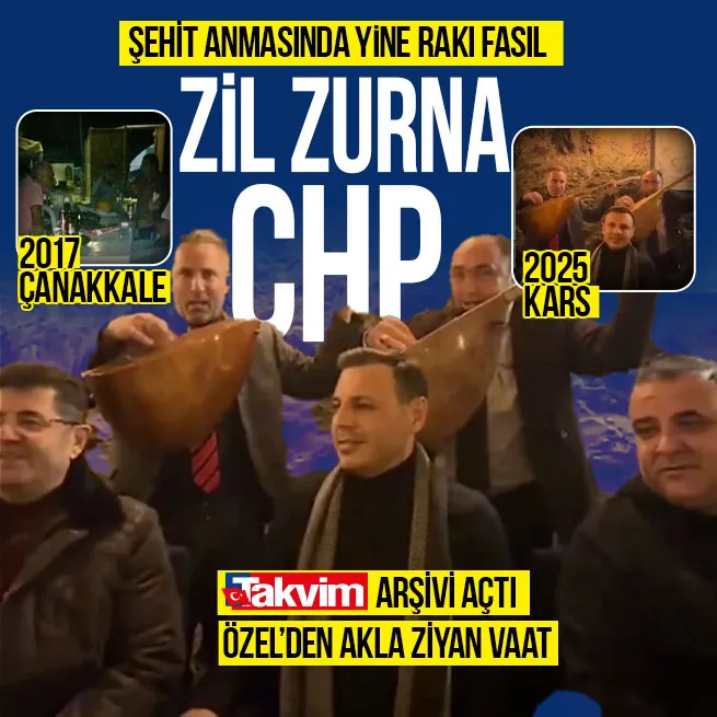2017 Çanakkale 2025 Sarıkamış! CHP yine şehit anmasında rakı sofrası kurdu... Karsta içkili türkülü zil zurna alem