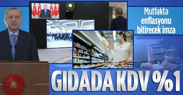 Son dakika: Başkan Erdoğan müjdeledi: Gıda ürünlerinde KDV yüzde 1’e indi! Marketlerde indirim kapıda